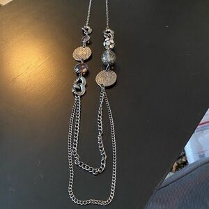 Gunmetal Gray Edgy Statement Necklace